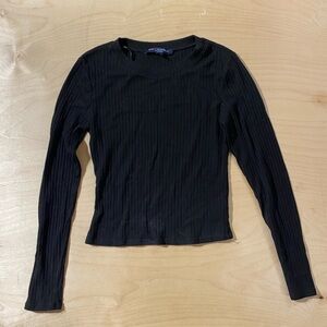 One ❤️ Clothing  Black Ribbed Long Sleeve Tee XS (ER)